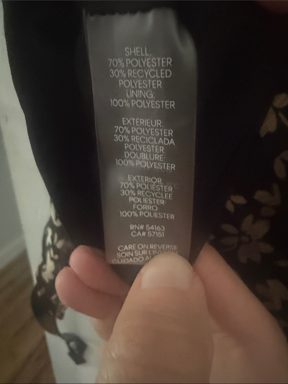 Tommy Hilfiger Black Midi Dress with Cream Floral Print - Picture 6 of 6
